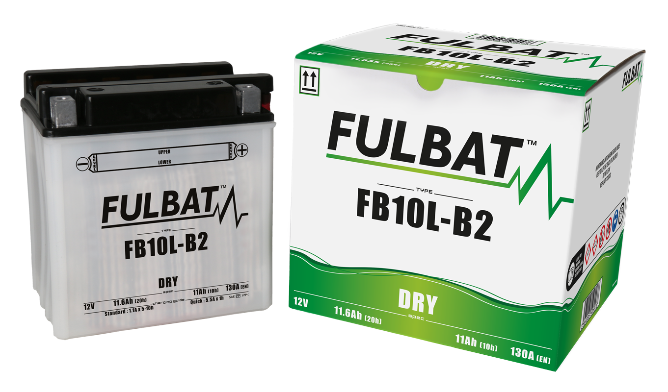 Akumulator FULBAT FUL DRY - FB10L-B2 / YB10L-B2 (suchy, obsługowy, kwas w zestawie)