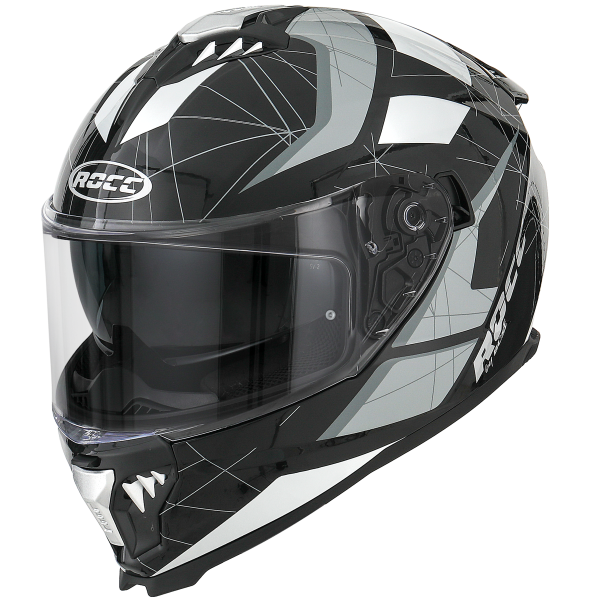 Kask motocyklowy ROCC 390 czarno-biały