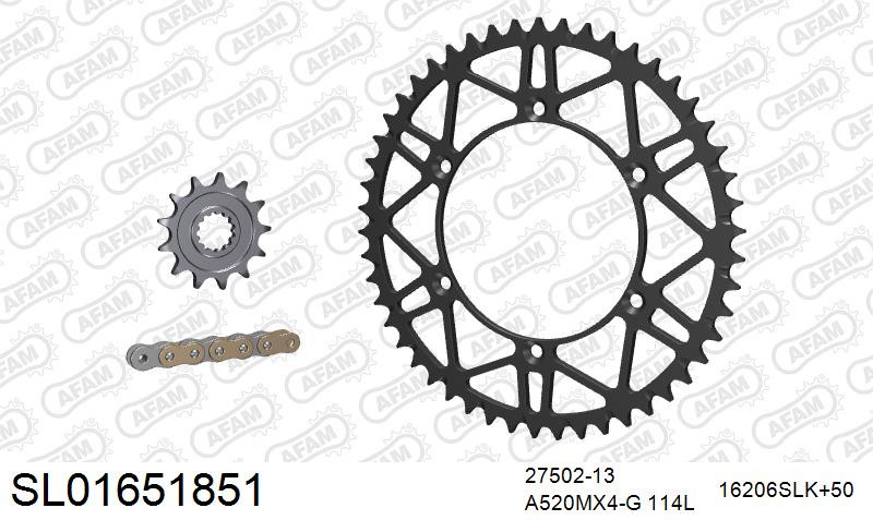 Zestaw napędowy AFAM do KAWASAKI KX 450, KX 450 F D6F,D7F,D8F,E9F,EAF,EBF,FCF,FDF,FEF,FFF, KX 450 F HGF,HHF,HJF