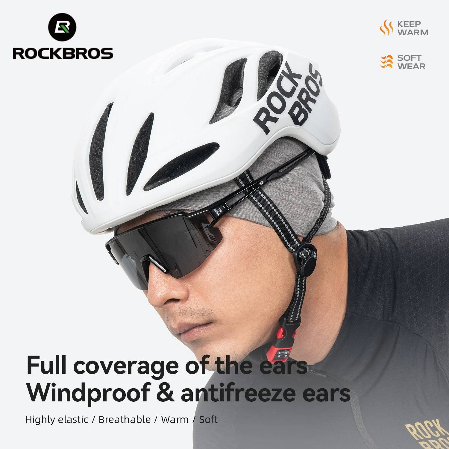 Czapka rowerowa, do biegania, sportowa, pod kask, elastyczna ROCKBROS wełna, Tencel, szara 18250005