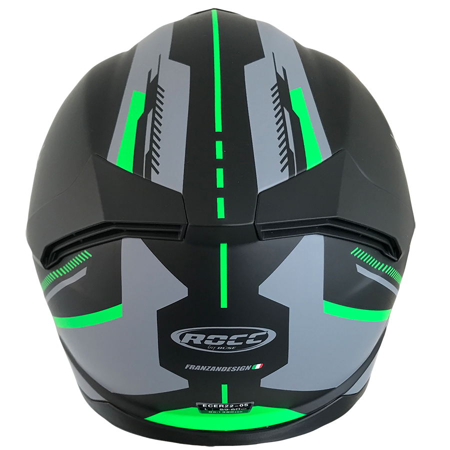 Kask motocyklowy ROCC 861 czarno-zielony