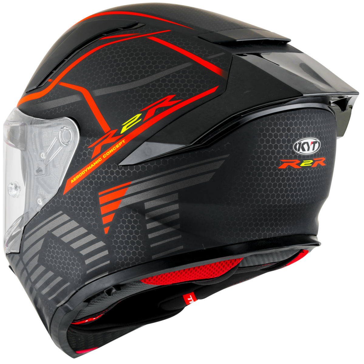 Kask Motocyklowy KYT R2R CONCEPT matowy czarny/czerwony ECE/ONU 22-06
