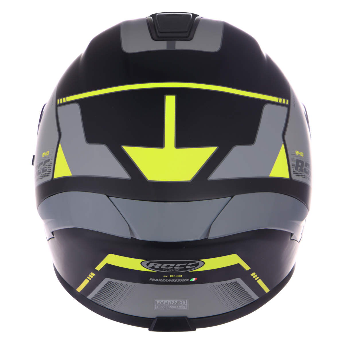 Kask motocyklowy ROCC 841 szaro-żółty
