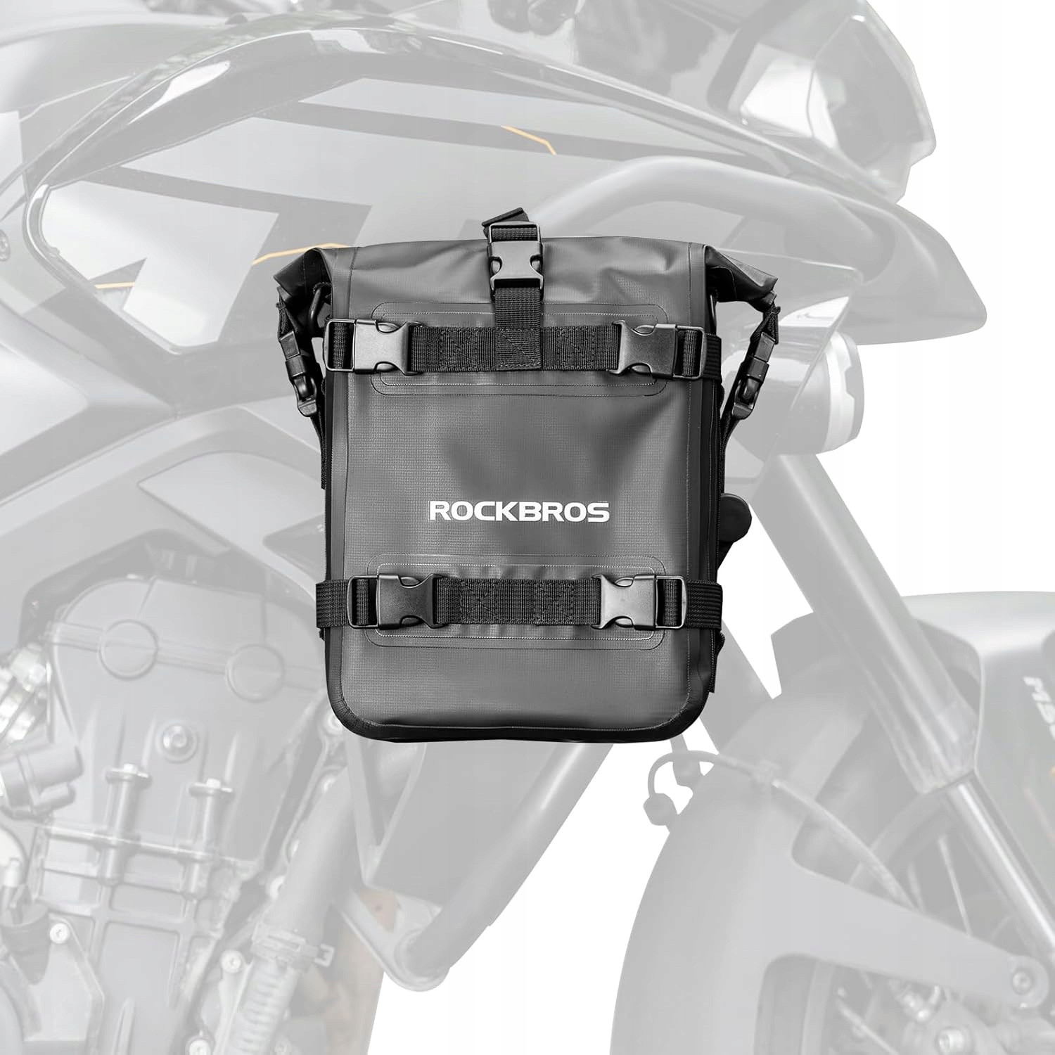 Wodoodporna torba motocyklowa na gmole (Crash Bar) / torba boczna ROCKBROS 5L (Czarna)