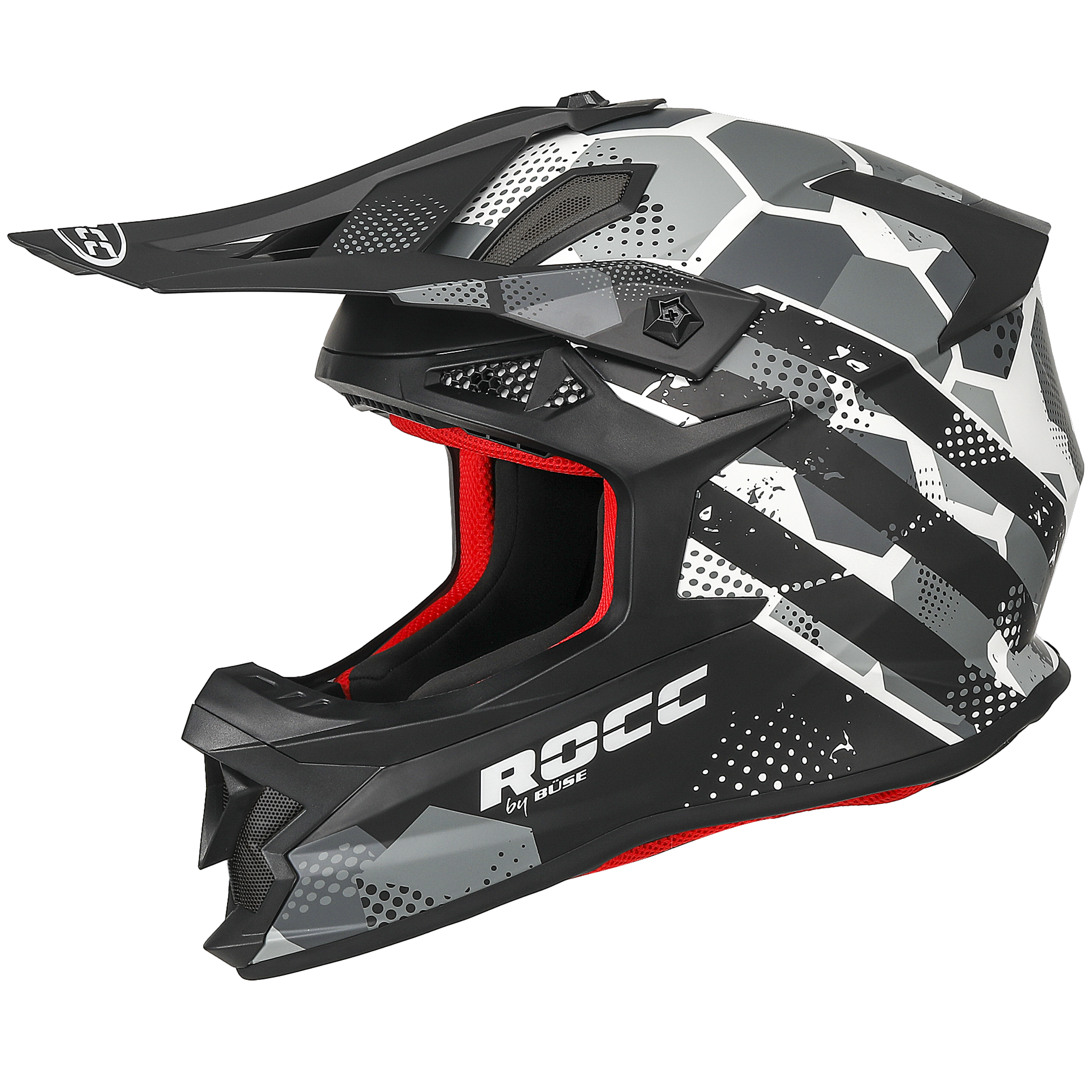 Kask motocyklowy ROCC 800 biało-czarny