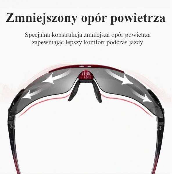 Okulary rowerowe / sportowe z polaryzacją, wymienne szkła ROCKBROS UV400 (10001) niebieskie