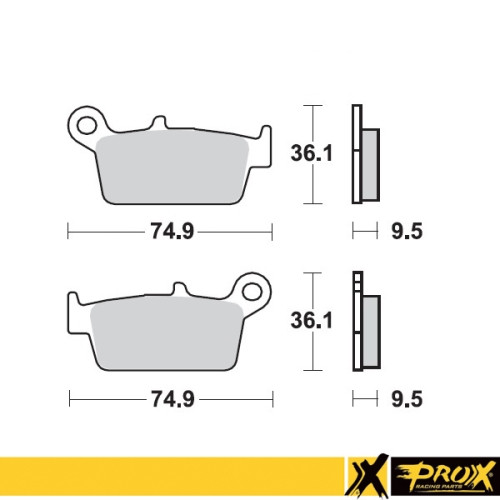 ProX Klocki Hamulcowe Tylne CR125/250/500 '87-01 + YZ125/250 '98-02 (OEM: 69100-36850) (odpowiednik EBC FA131) - BOX 10 szt