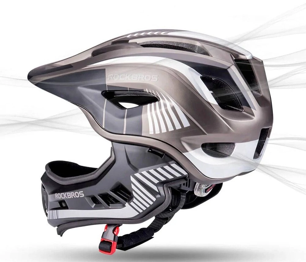 Kask dziecięcy z odpinaną osłoną podbródka FULL FACE off-road Rockbros TT-32SBTG