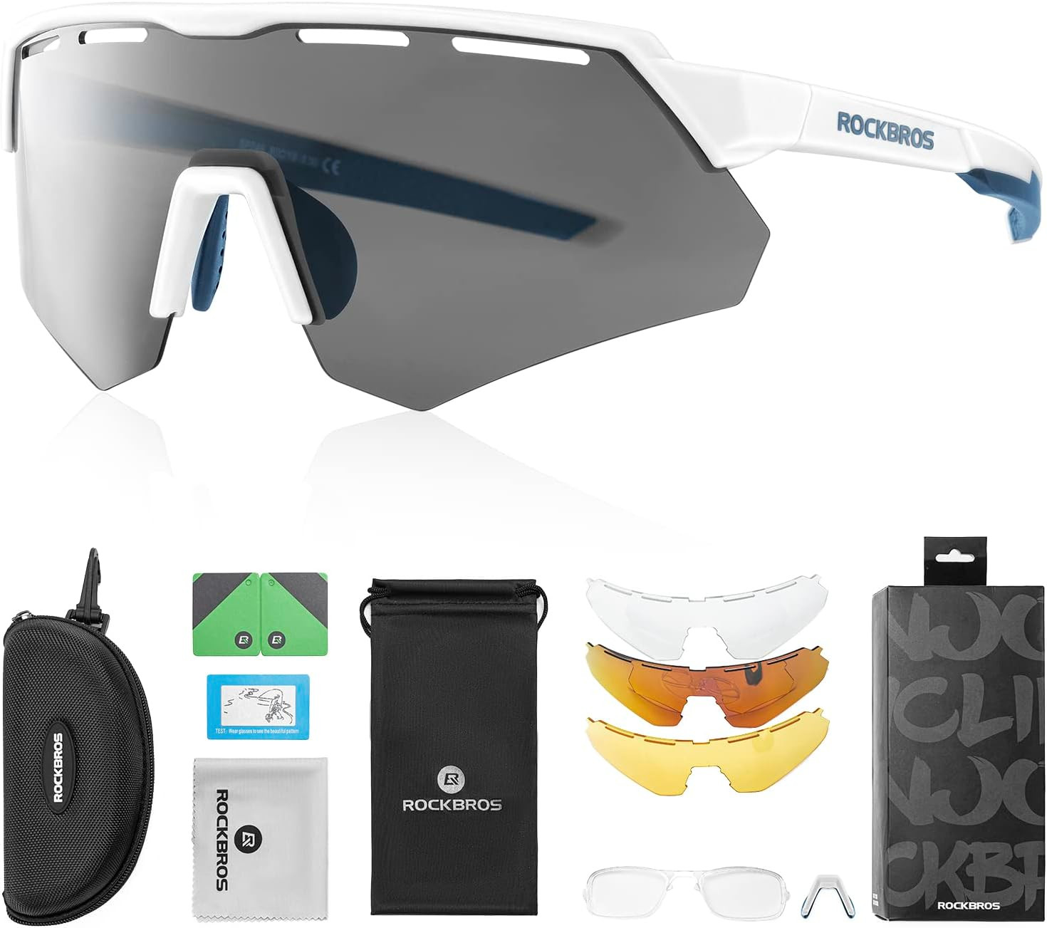 Okulary rowerowe / sportowe z polaryzacją, wymienne soczewki UV400 ROCKBROS 14210006001