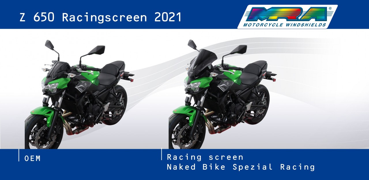 Szyba motocyklowa MRA KAWASAKI Z 650 2020-, forma NRN, przyciemniana