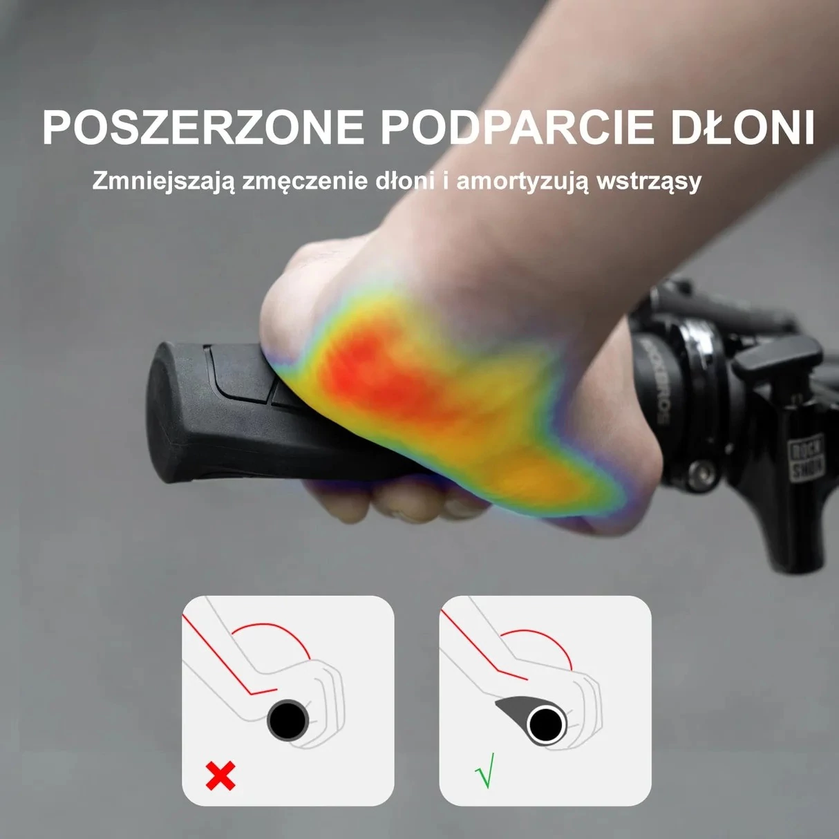 Chwyty rowerowe ergonomiczne rączki gripy Rockbros 22,2 mm kierownicy