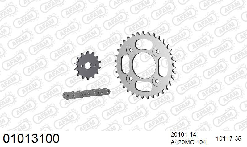 Zestaw napędowy AFAM do HONDA ANF 125 Innova 3,4,5,6,7,8,9,A,B