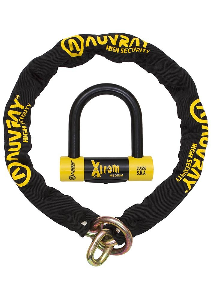 AUVRAY zestaw łańcuch z ogniwem lasso z kłódką XTREM MEDIUM - długość 120cm, średnica 13,5mm (klasa S.R.A.)