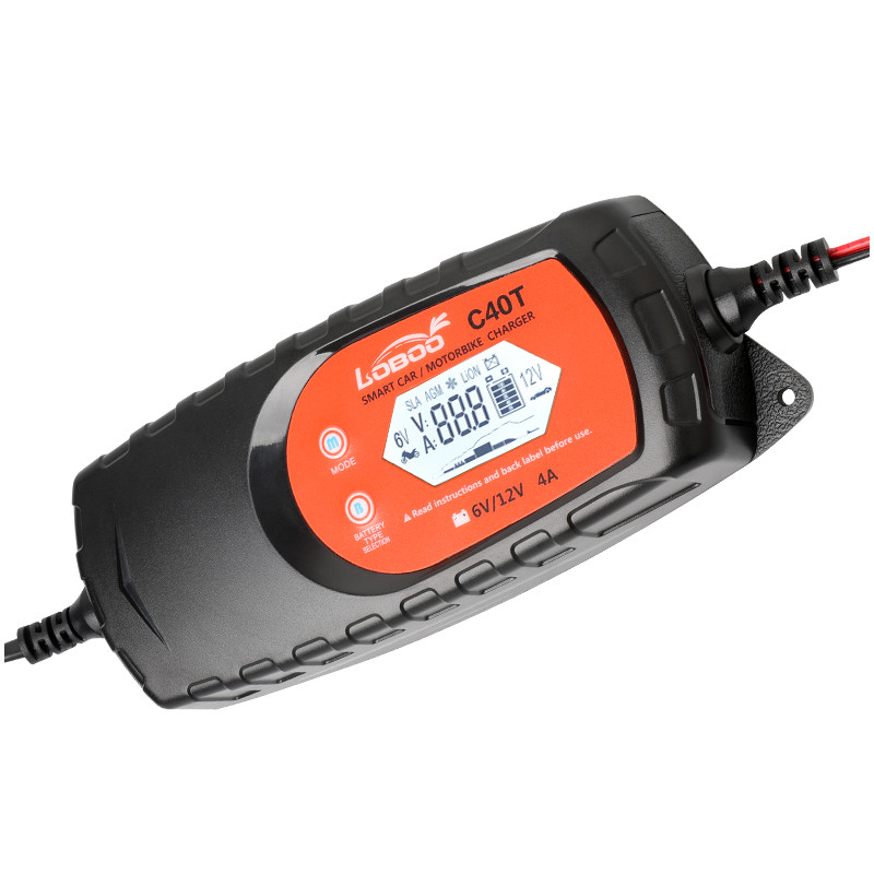 LOBOO Inteligentna universalna ładowarka motocyklowa 6V/12V (1A/4A) z funkcją konserwacji