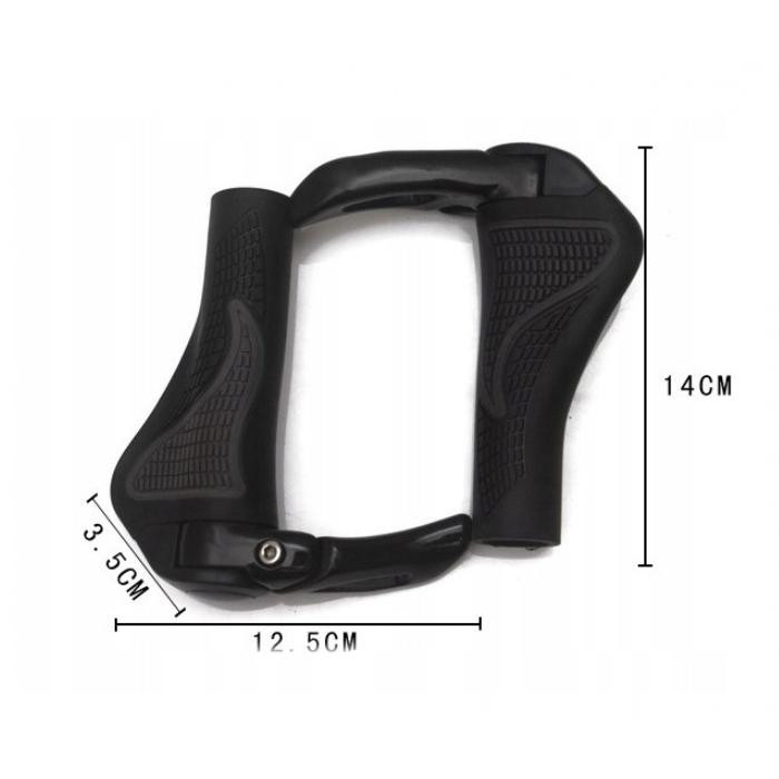 Manetki, gripy rowerowe z rogami ROCKBROS Czarne (BT1008B)