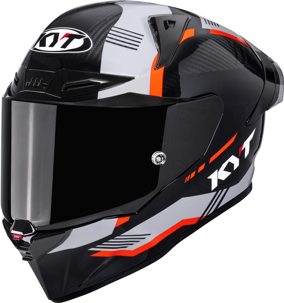 Kask motocyklowy KYT R1R CARBON ZONE POMARAŃCZOWY E06