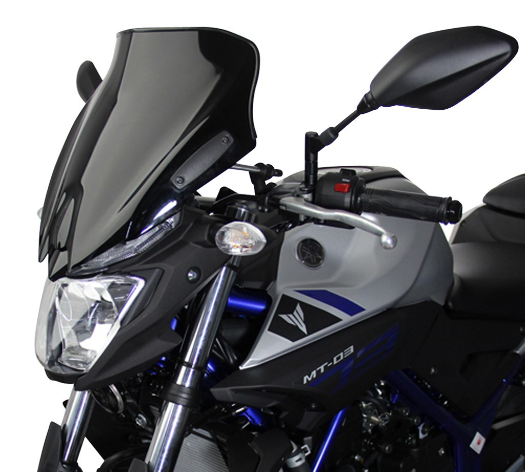 Szyba motocyklowa MRA YAMAHA MT-03 RH 07 2015-2019, forma NSN, czarna