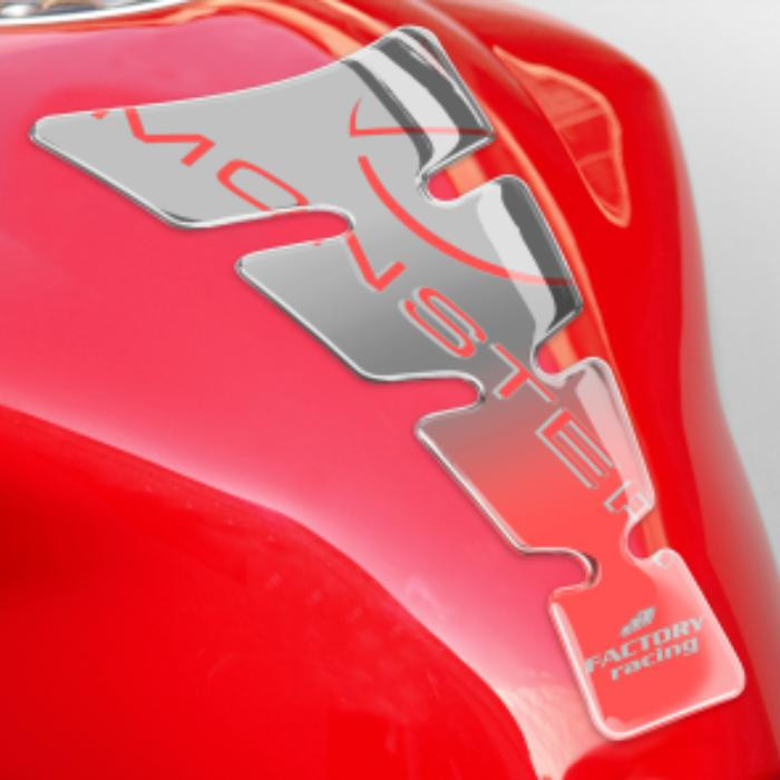ONEDESIGN Tankpad Spirit shape logo Monster srebrny/transparentny