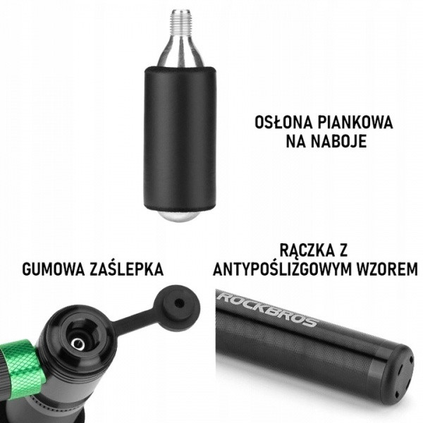 Pompka rowerowa mała CO2 ROCKBROS mini (42320001001) czarna