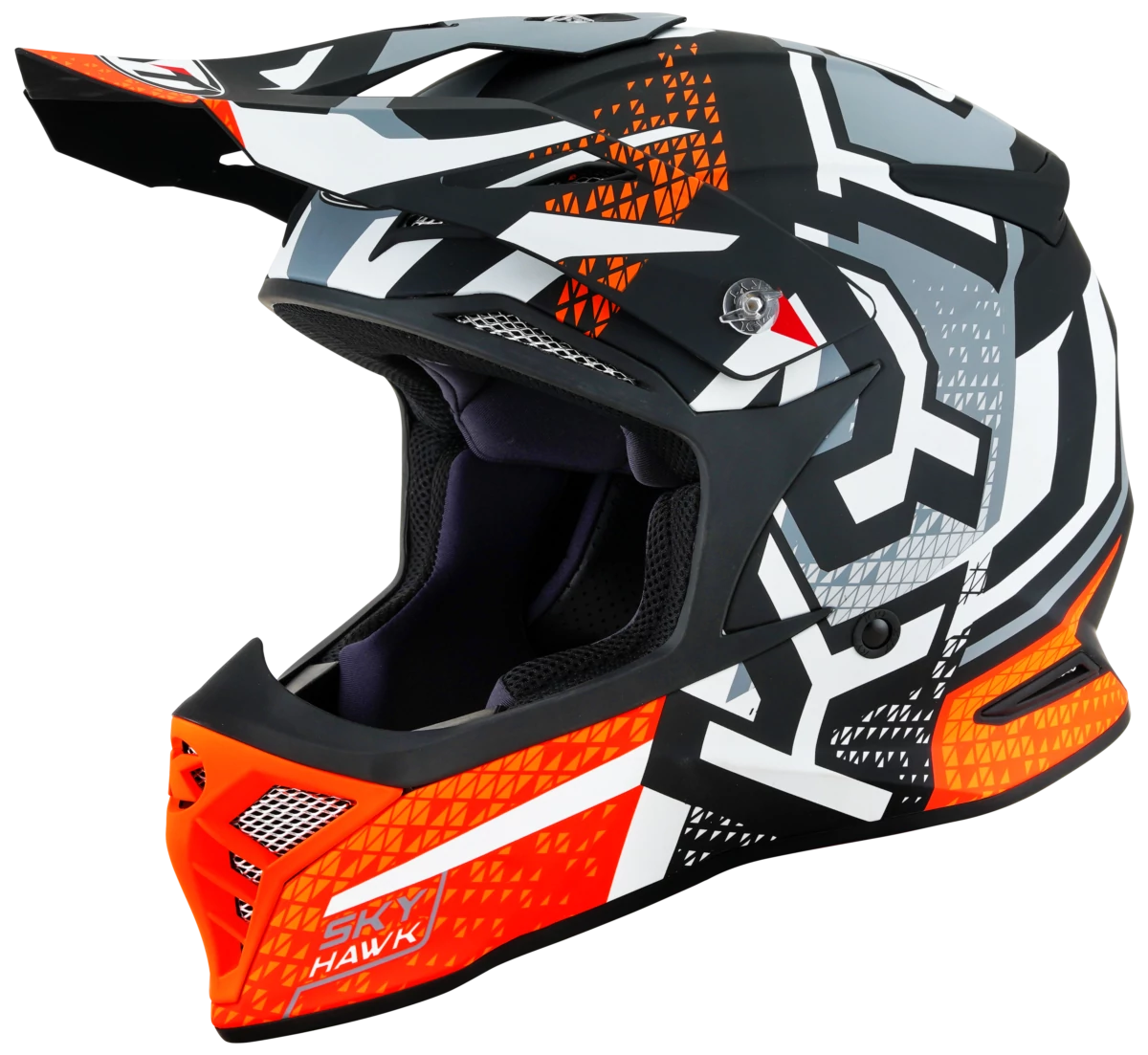 Kask motocyklowy KYT SKYHAWK HYPERFLOW SZARY MATT/POMARAŃCZOWY E06