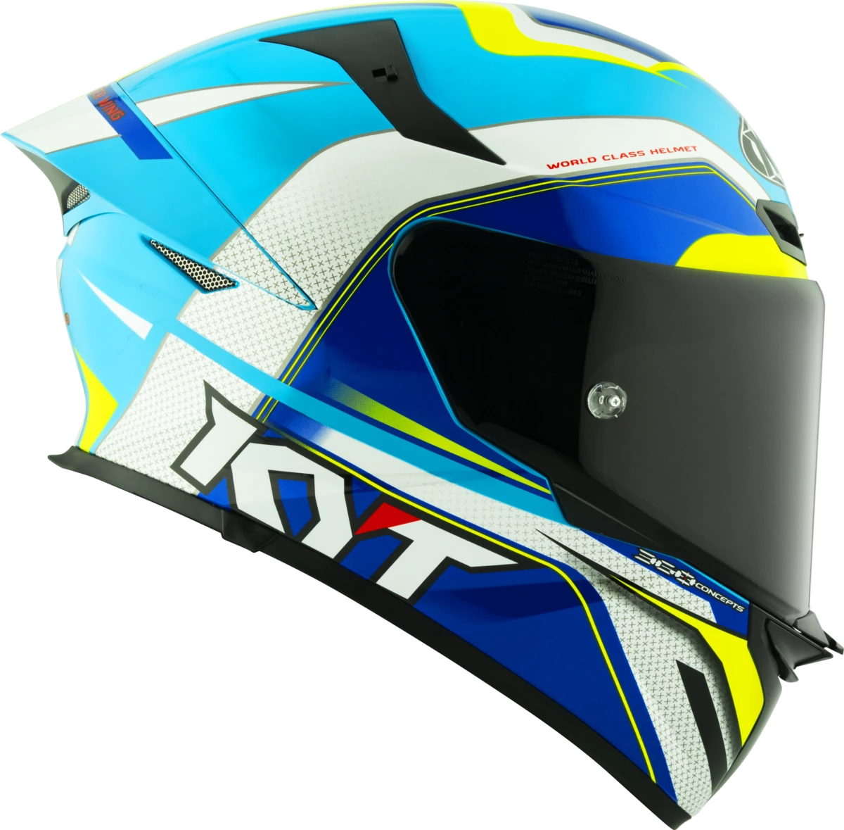 Kask motocyklowy KYT TT-REVO GRAND PRIX Biały/Jasny Niebieski