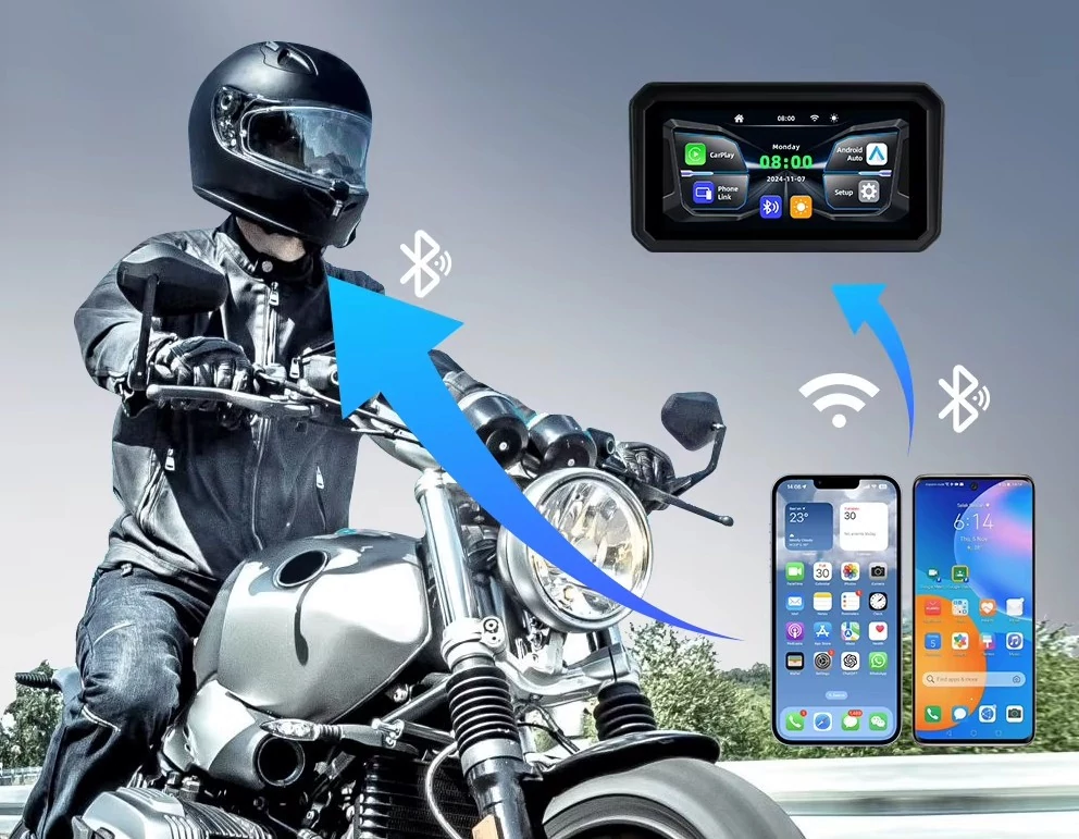 Ekran nawigacyjny do motocykla NAVTICA Nomad, 6,25", CarPlay, Android Auto