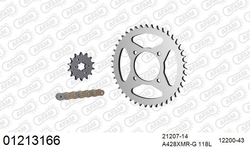 Zestaw napędowy AFAM do YAMAHA YB 125 SPD, YBR 125 SPD Custom