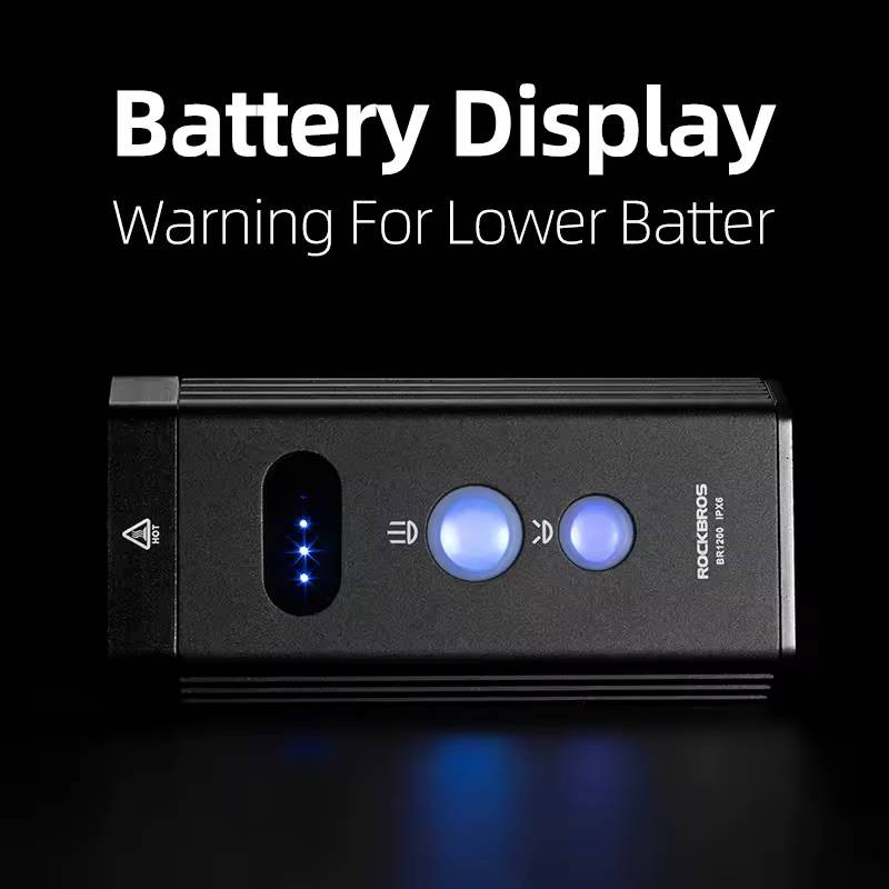 ROCKBROS BR2000 Lampka rowerowa przednia 2000LM USB IPX6 POWERBANK