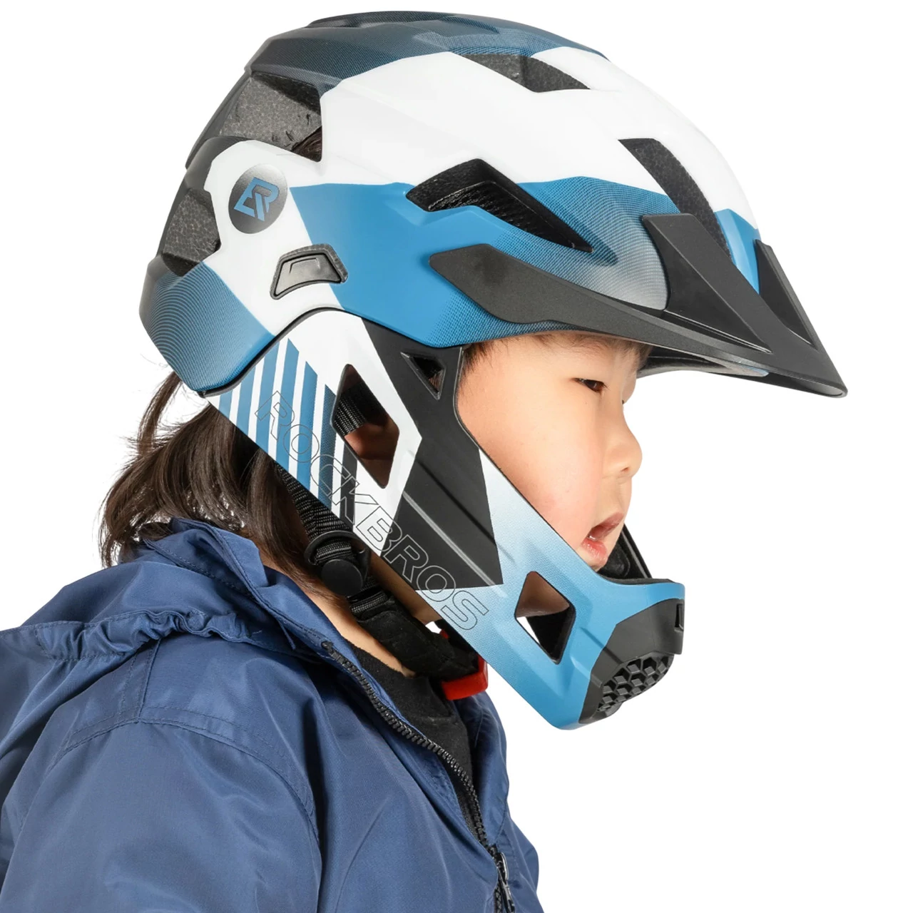 Kask dziecięcy z odpinaną osłoną podbródka FULL FACE off-road Rockbros TS-61