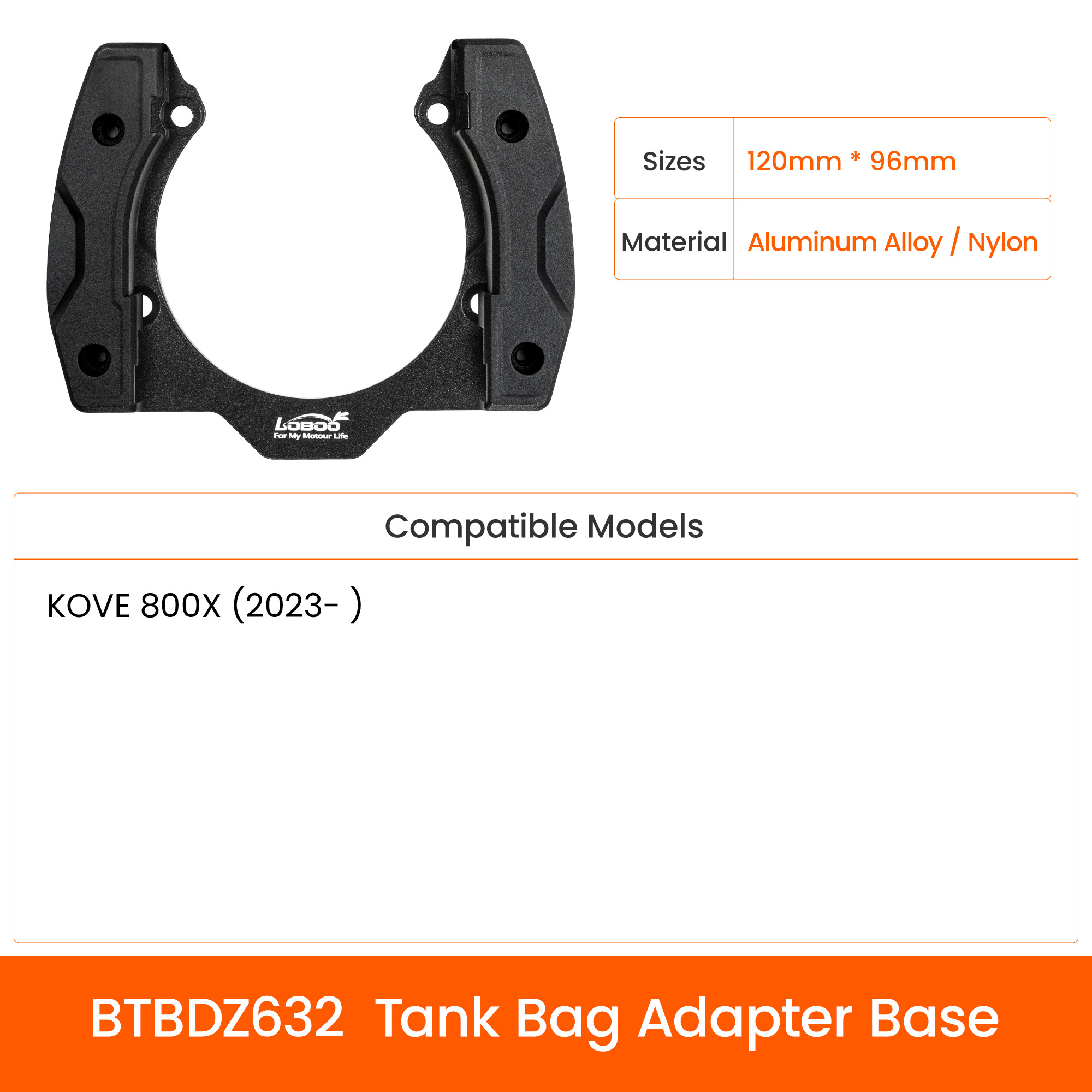 LOBOO Magnetyczny uchwyt, adapter do Tank Bag Easy, do KOVE 800X (23-)