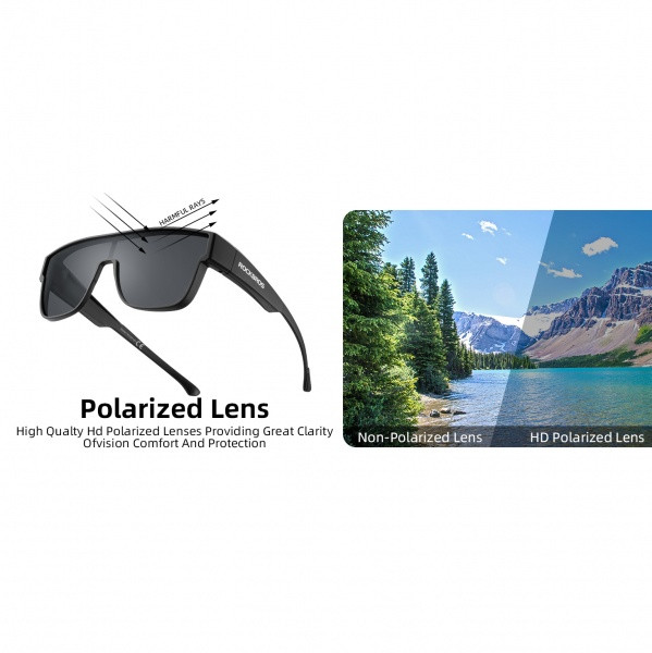 Okulary rowerowe / sportowe z polaryzacją ROCKBROS UV400 (14130003001) czarne