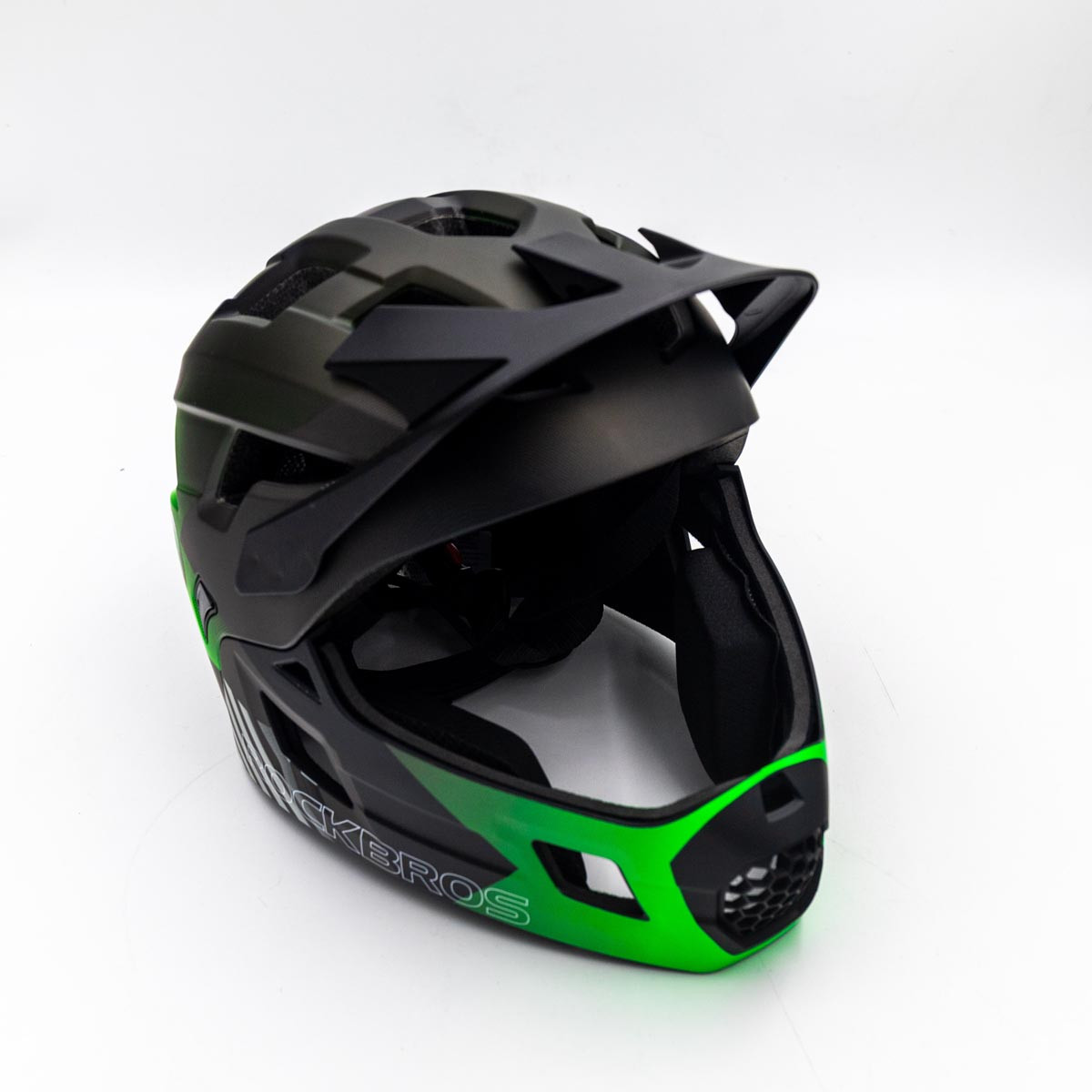 Kask dziecięcy z odpinaną osłoną podbródka FULL FACE off-road Rockbros TS-61 Green
