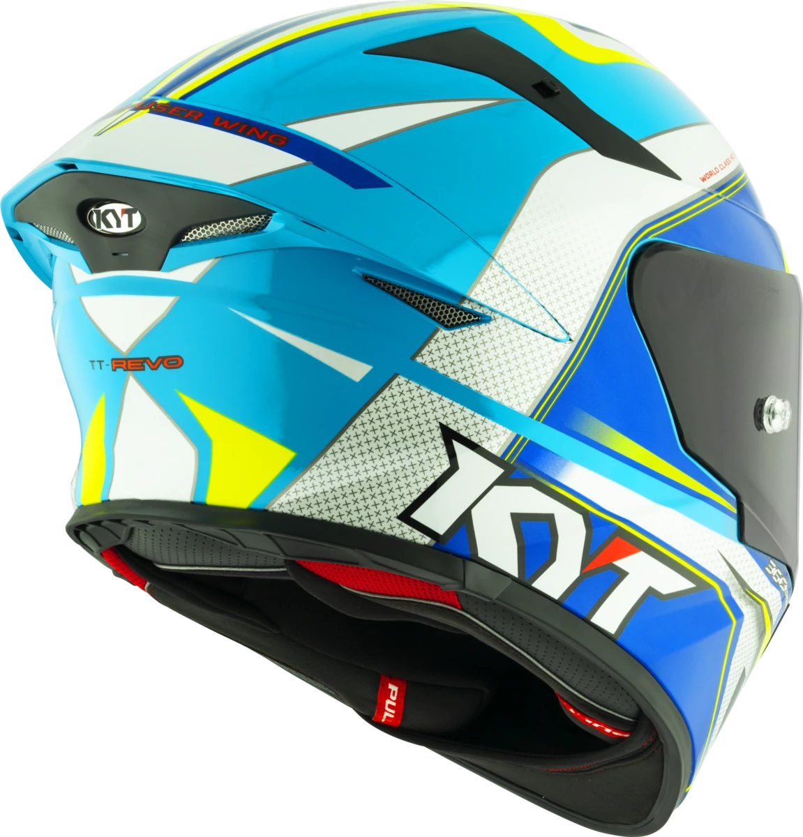 Kask motocyklowy KYT TT-REVO GRAND PRIX Biały/Jasny Niebieski