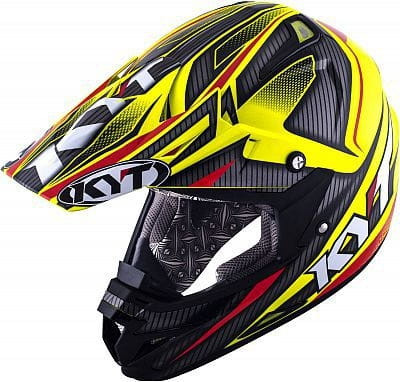 Kask Motocyklowy KYT CROSS OVER POWER czarny / żółty fluo