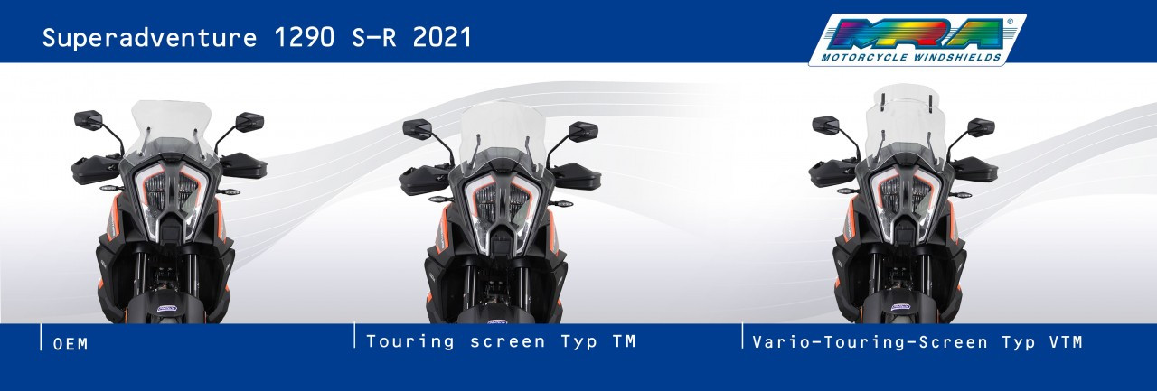 Szyba motocyklowa MRA KTM SUPERADVENTURE 1290 /S /R 2021-, forma TM, przyciemniana