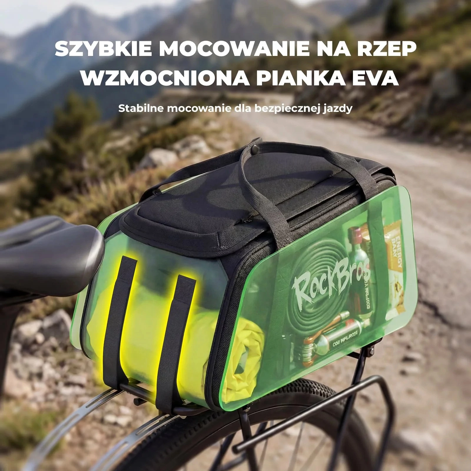Torba na bagażnik rowerowy Rockbros A41 10,5 l plecak na ramię wodoodporna