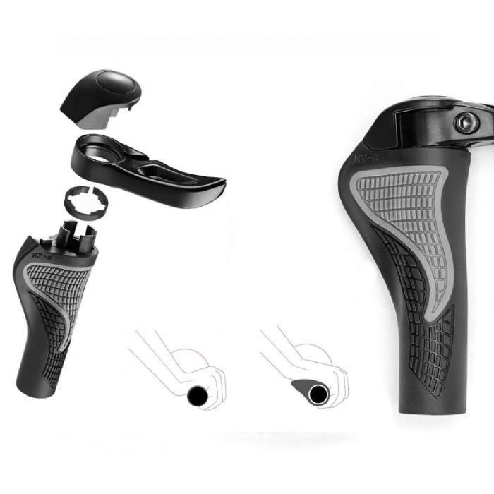 Manetki, gripy rowerowe z rogami ROCKBROS Czarne (BT1008B)