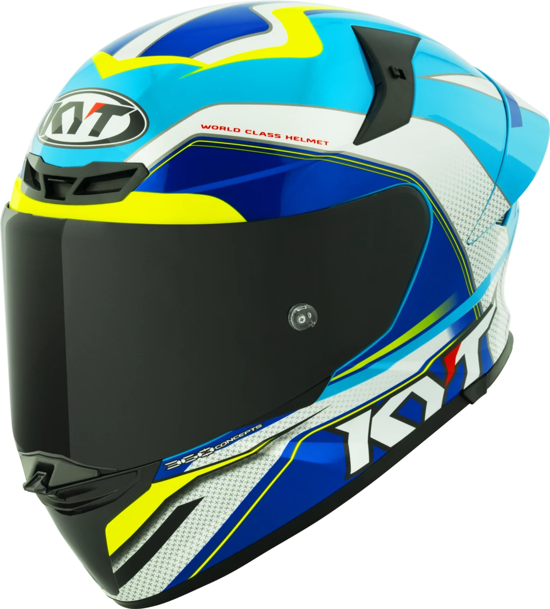 Kask motocyklowy KYT TT-REVO GRAND PRIX Biały/Jasny Niebieski