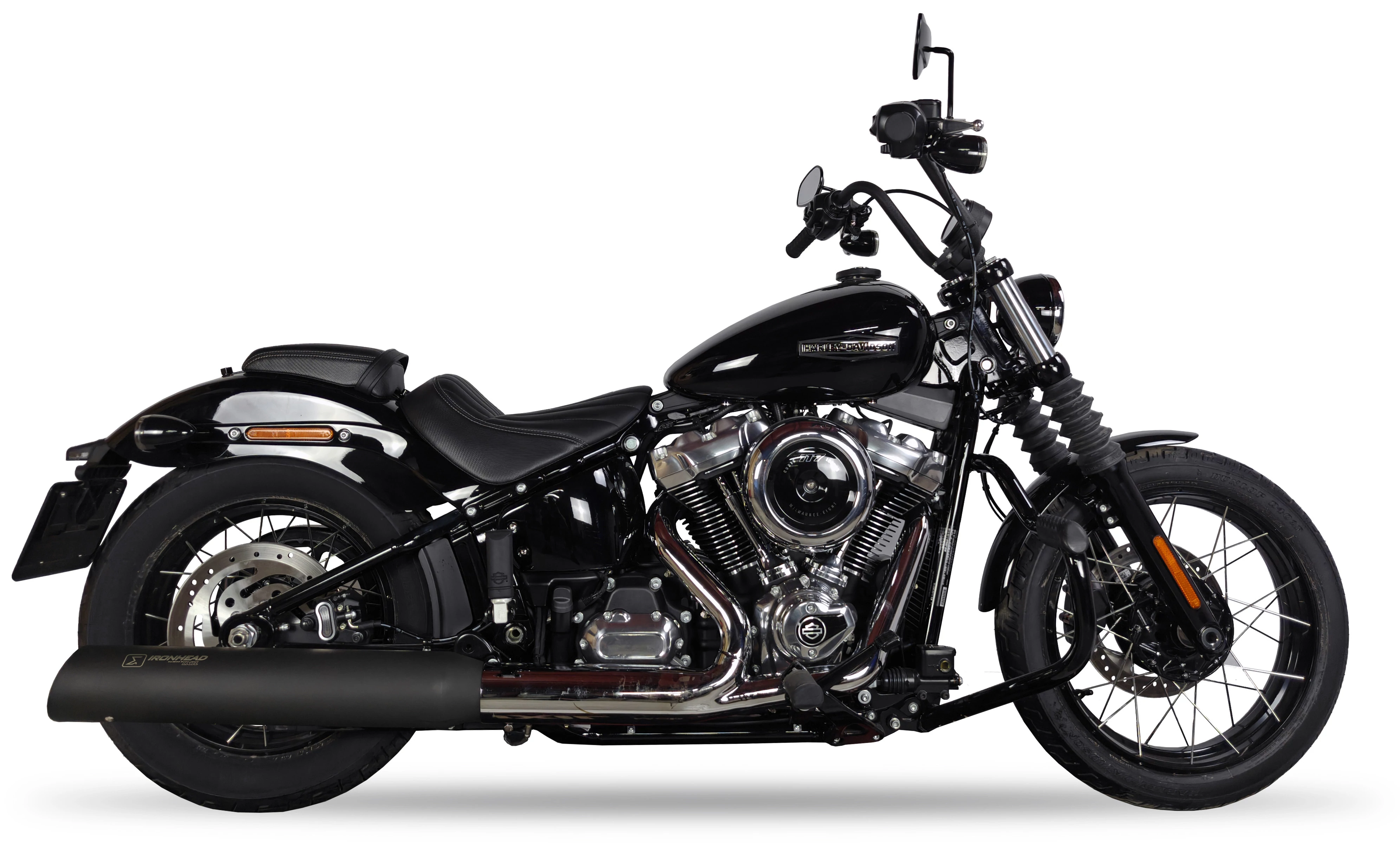 IXIL Tłumik H-D STREET BOB 2025 typ HC2-1B SLIP ON - IRONHEAD ROUND BLACK