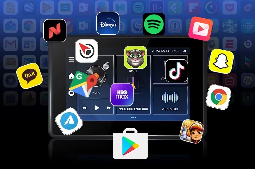 Ekran nawigacyjny NAVTICA APEX ANDROID 14 z GOOGLE PLAY 5' Android Auto / Apple CarPlay do motocykla BMW + UNIWERSALNY