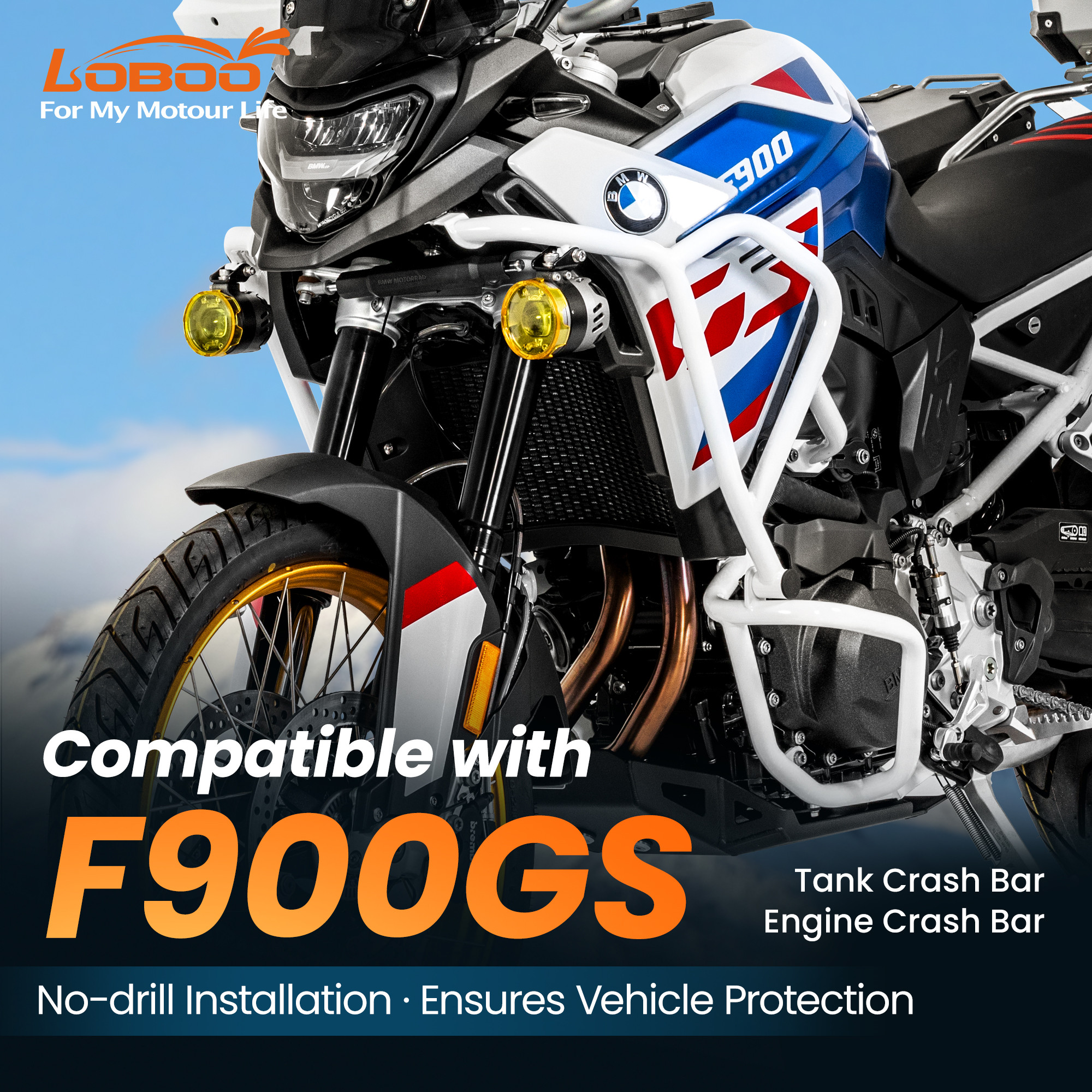 LOBOO Gmole dolne do BMW F900GS (2024-) białe