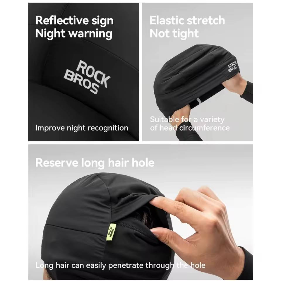 Czapka rowerowa do biegania sportowa pod kask ROCKBROS 18250006001 Termoaktywna