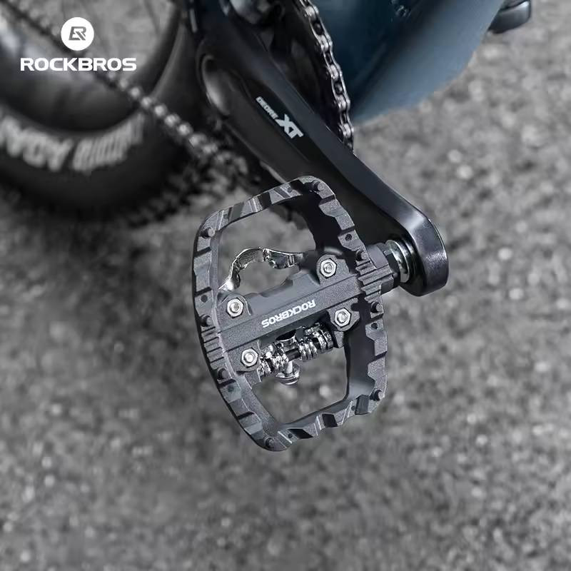 Pedały rowerowe MTB 2 w 1 zatrzaskowe Platformowe/SPD 370010001 czarne