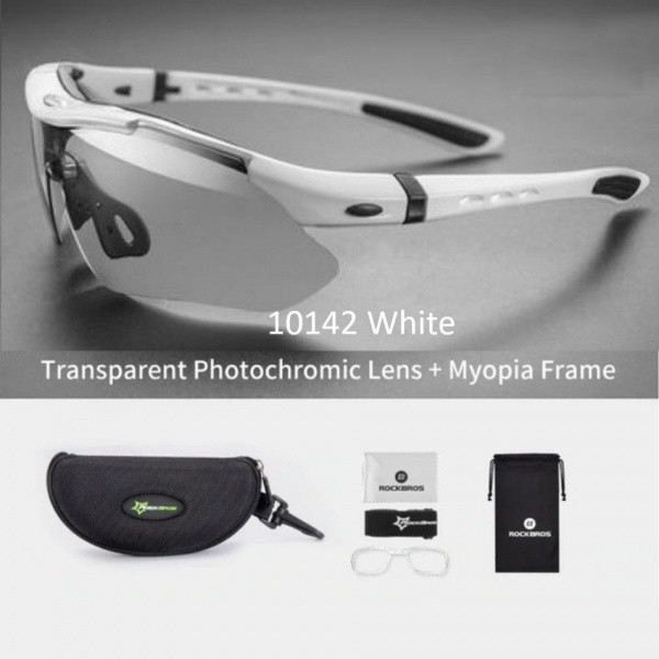Okulary rowerowe / sportowe fotochrom ROCKBROS UV400 białe(10142)