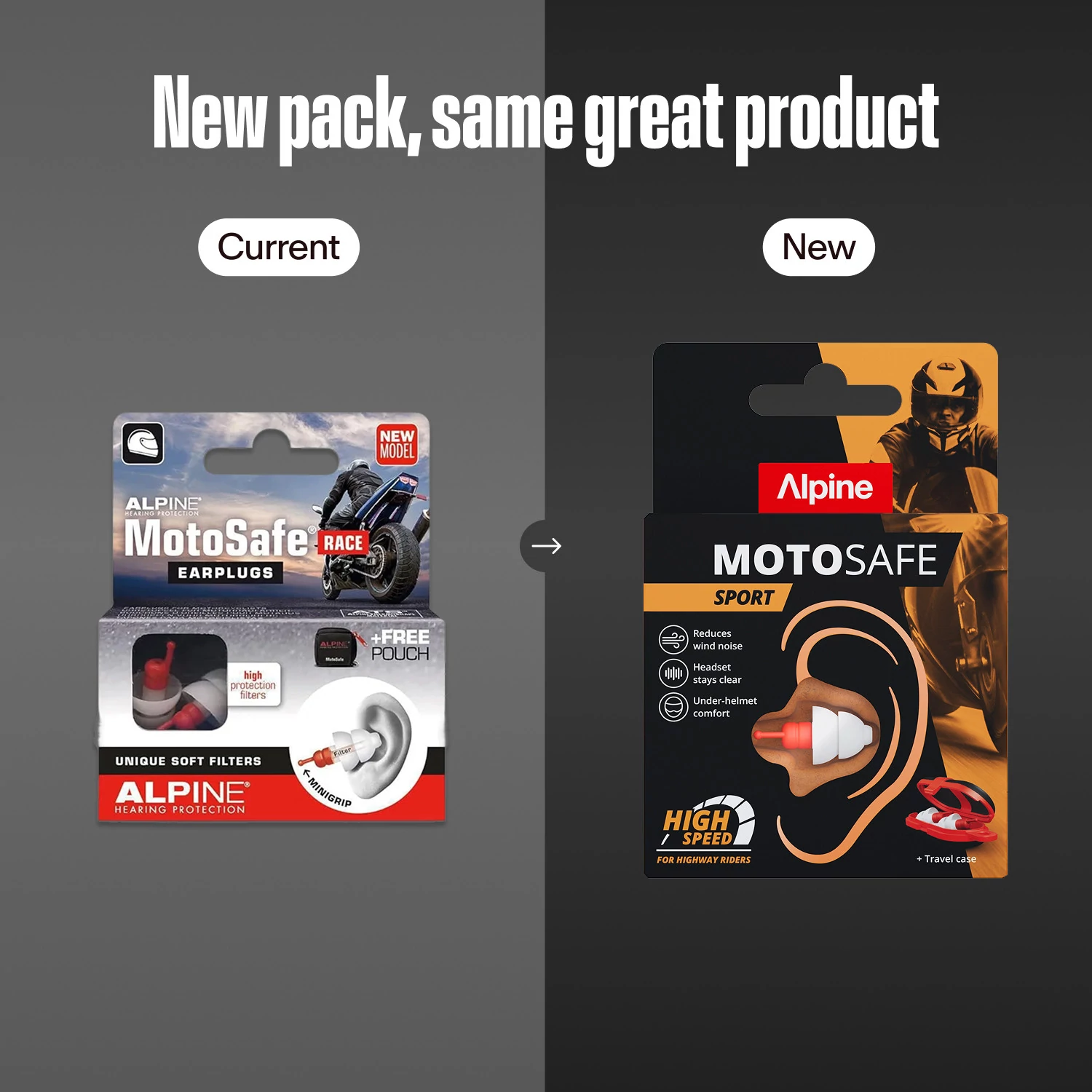ALPINE zatyczki/stopery do uszu MotoSafe Sport