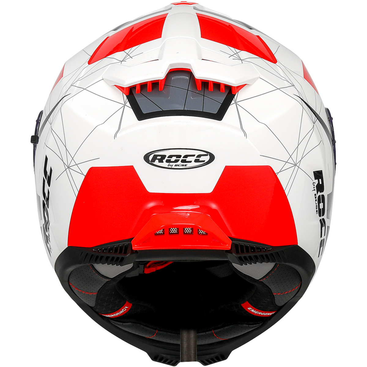 Kask motocyklowy ROCC 390 biało-czerwony