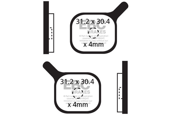 CFA284R - Klocki hamulcowe rowerowe (organiczne wyczynowe) EBC Brakes