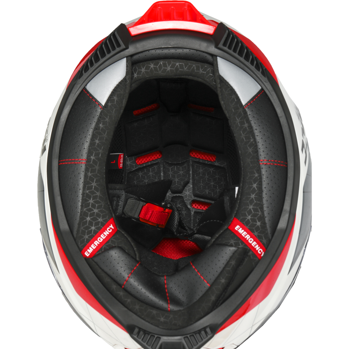 Kask motocyklowy ROCC 390 biało-czerwony