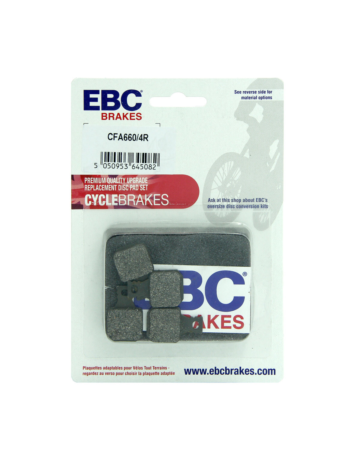 CFA660/4R - Klocki hamulcowe rowerowe (organiczne wyczynowe) EBC Brakes