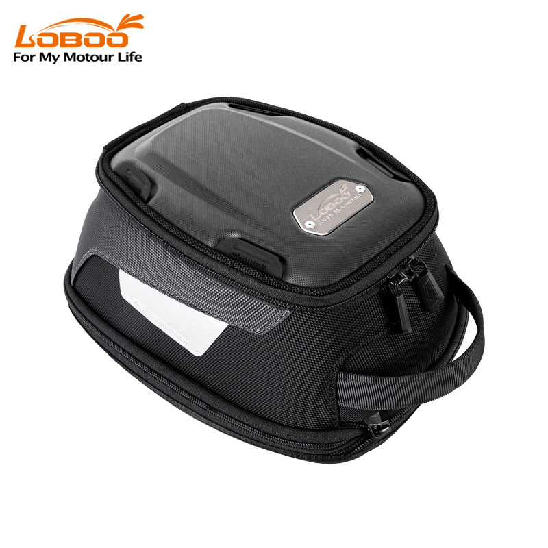 LOBOO Tank Bag Easy 4,5-6,5L, z funkcją szybkiego demontażu z kotwy magnetycznej Easy, regulacja montażu 110mm, czarny/szary